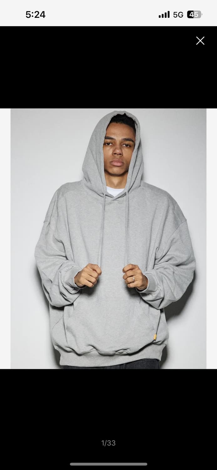 필립페이커 스팅레이 와이드핏 후드티 그레이ㅐ 상품이미지3