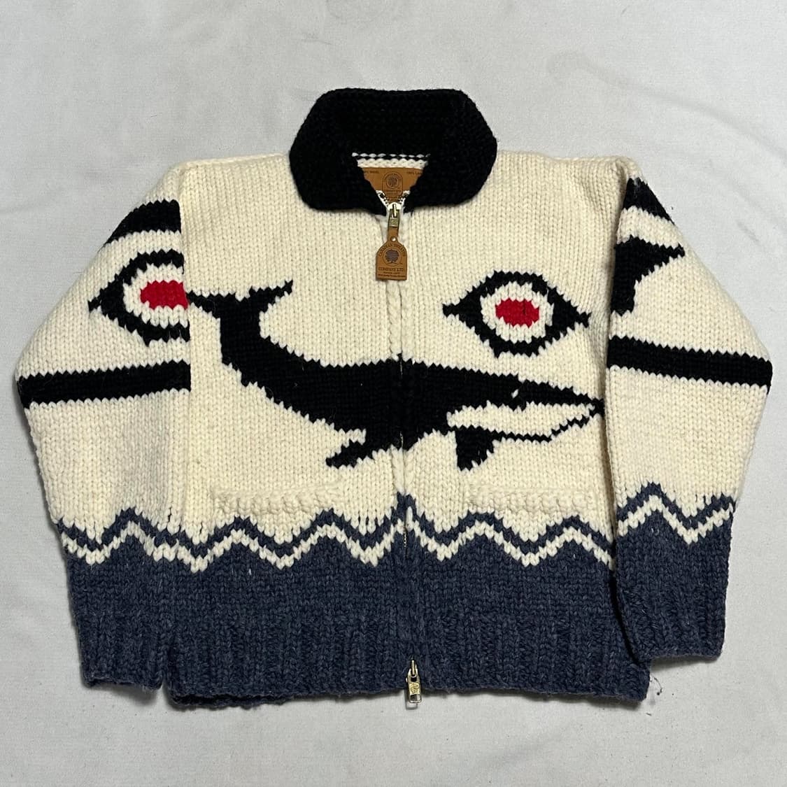 코위찬 캐나다 고래 자수 캐네디언 울 스웨터 상품이미지3