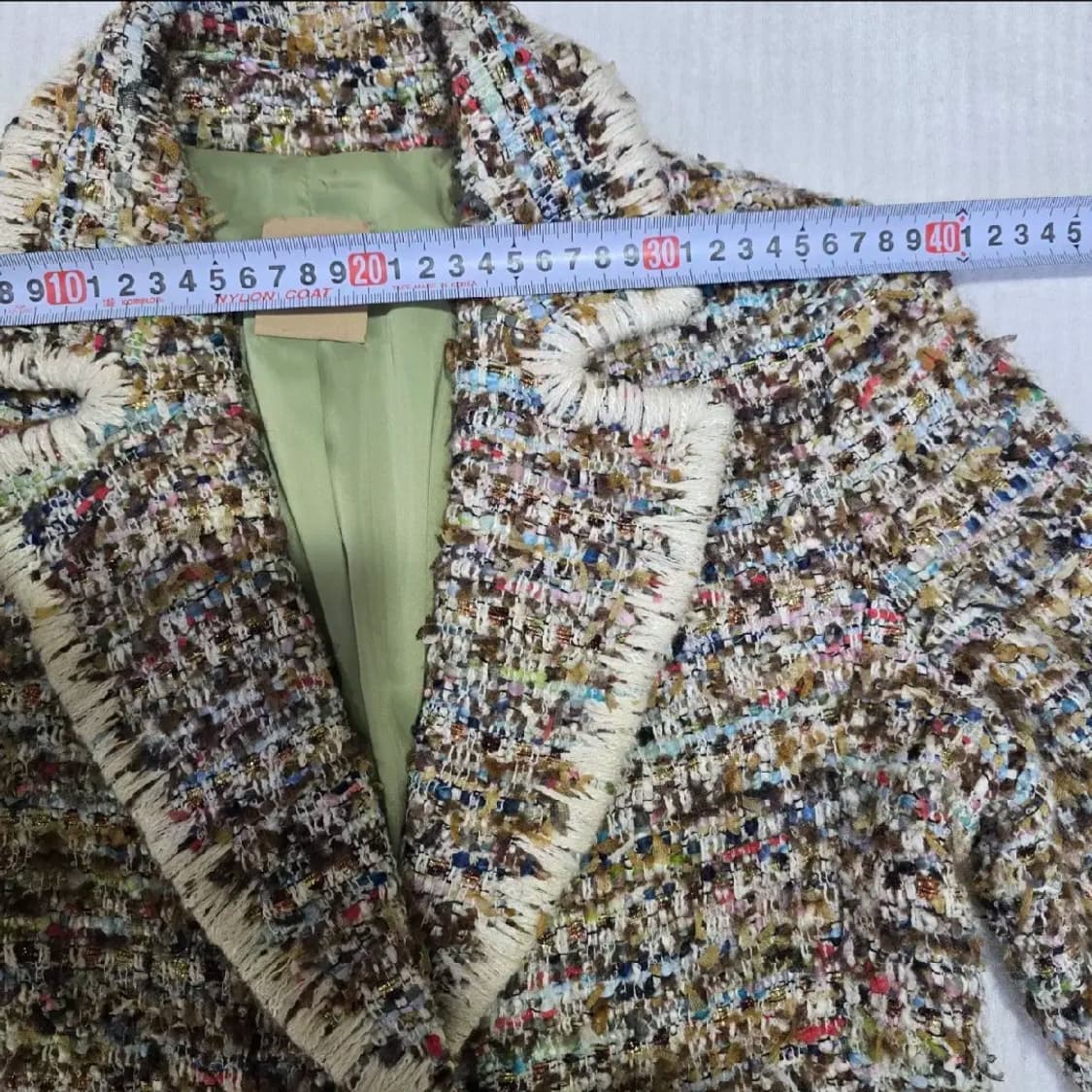 0715 [미니엄] 사이드 자수 파이핑 트위드 자켓 55 상품이미지3