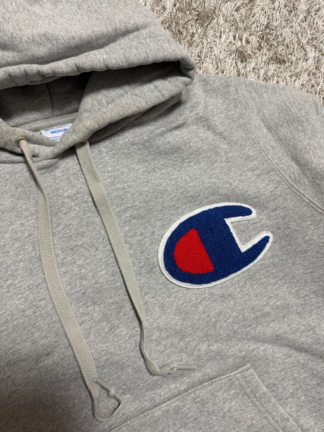 [M] 챔피온 빅와펜 회색 후디 상품이미지1