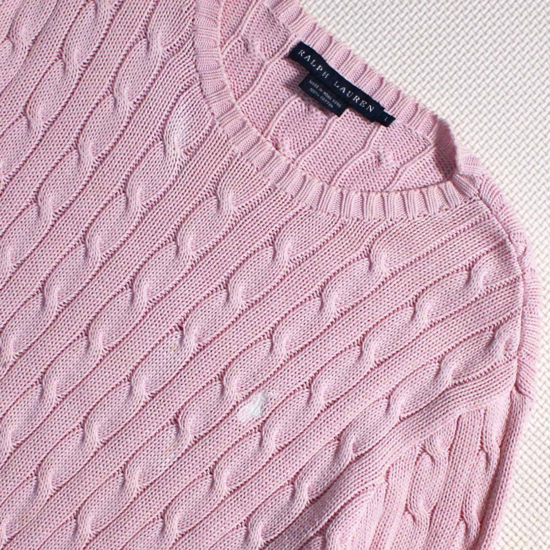 Polo 폴로 랄프로렌 핑크 케이블 니트 상품이미지3