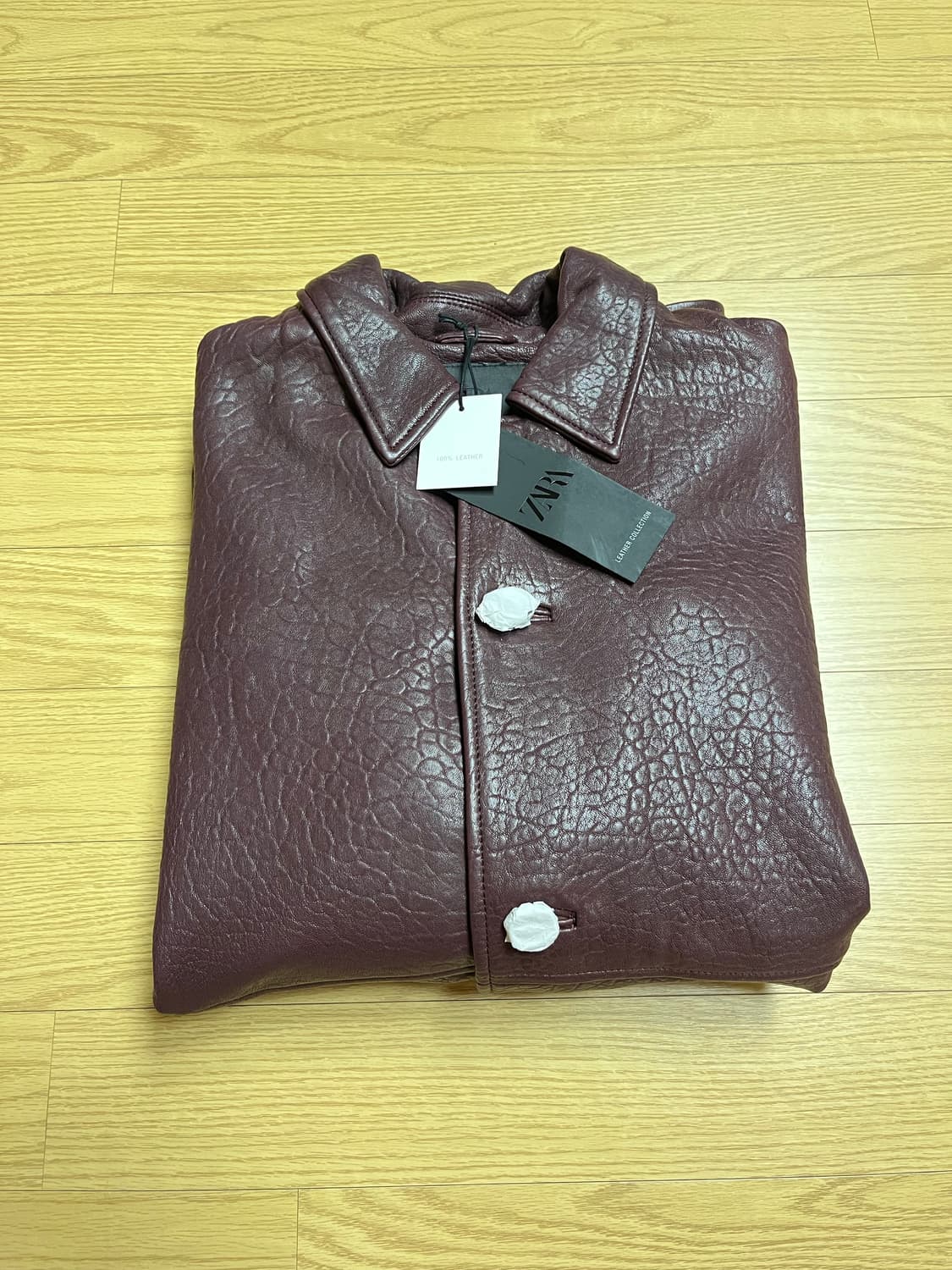 [L] 램스킨 텍스처 레더코트 상품이미지8