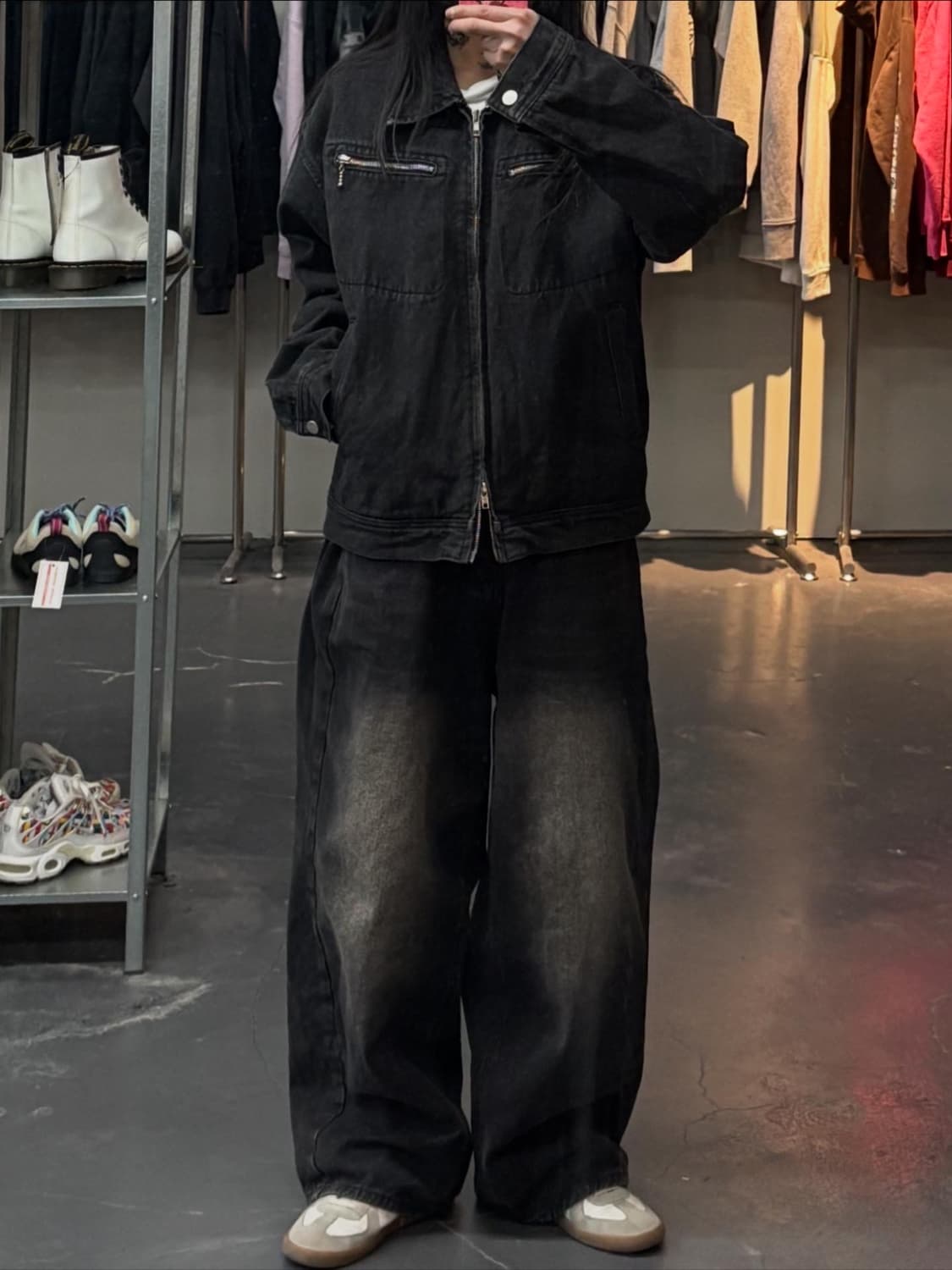 바스틱 데님 블루종 블랙 자켓 A3499 상품이미지1