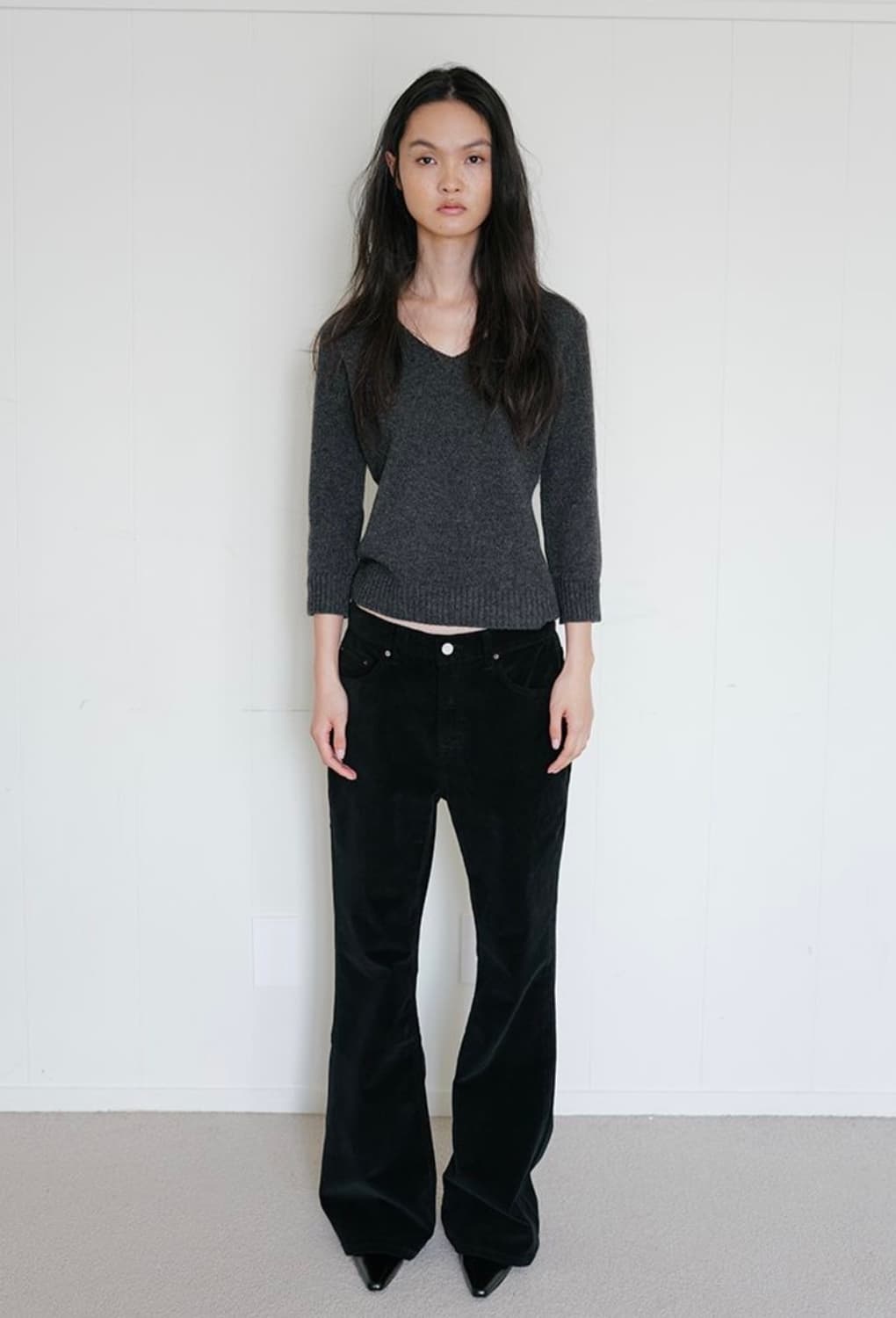 repose 코듀로이 부츠컷팬츠, black S 상품이미지2