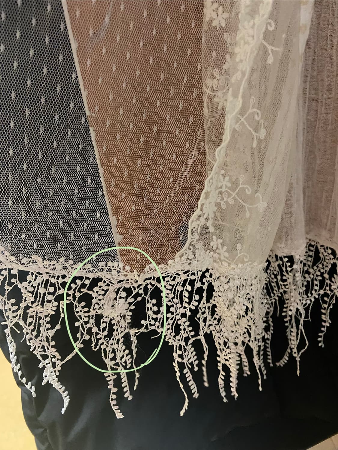 플라워 도트 레이스 스카프 상품이미지8