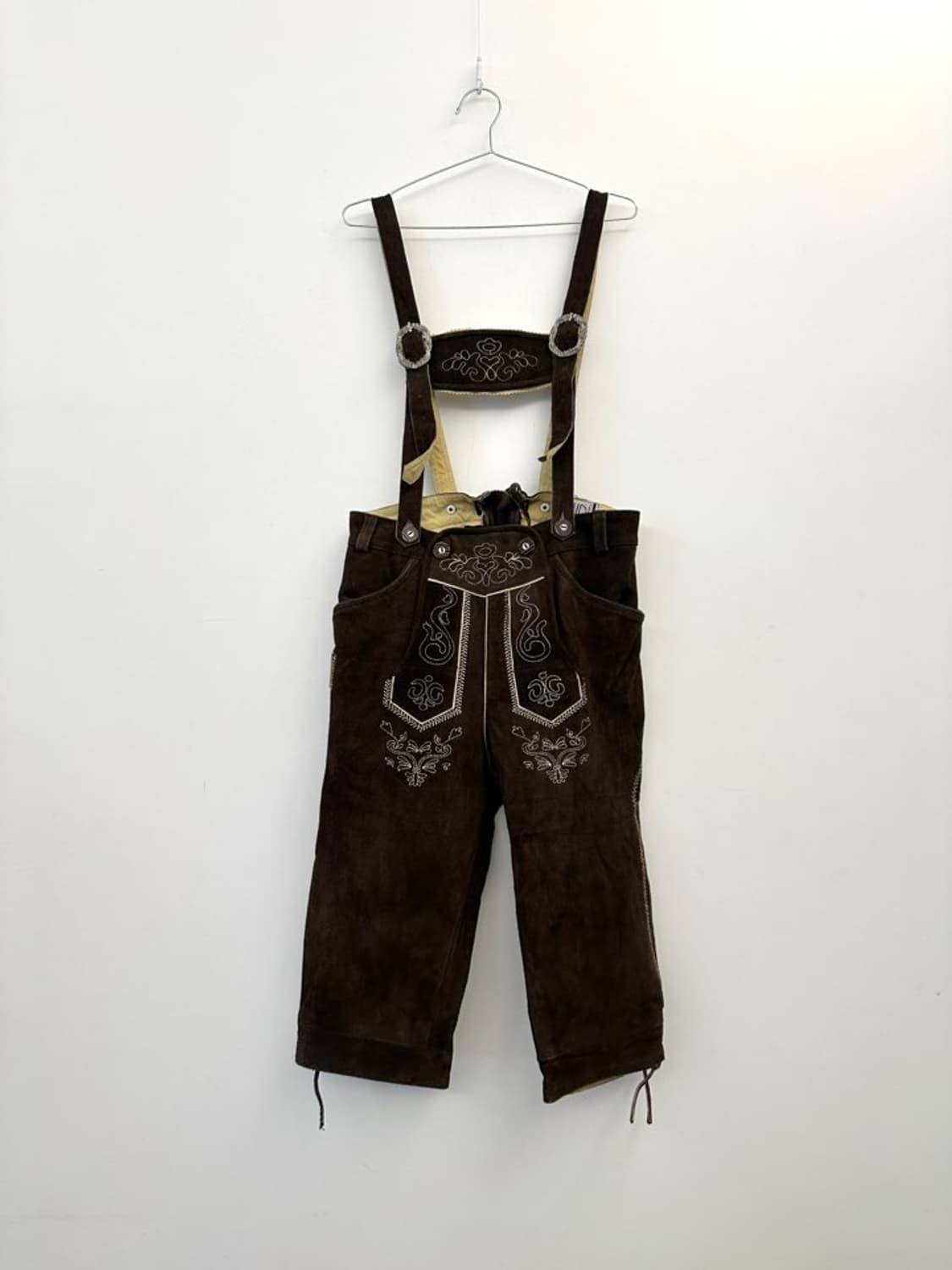 Ornament suede suspenders / deep brown 상품이미지1