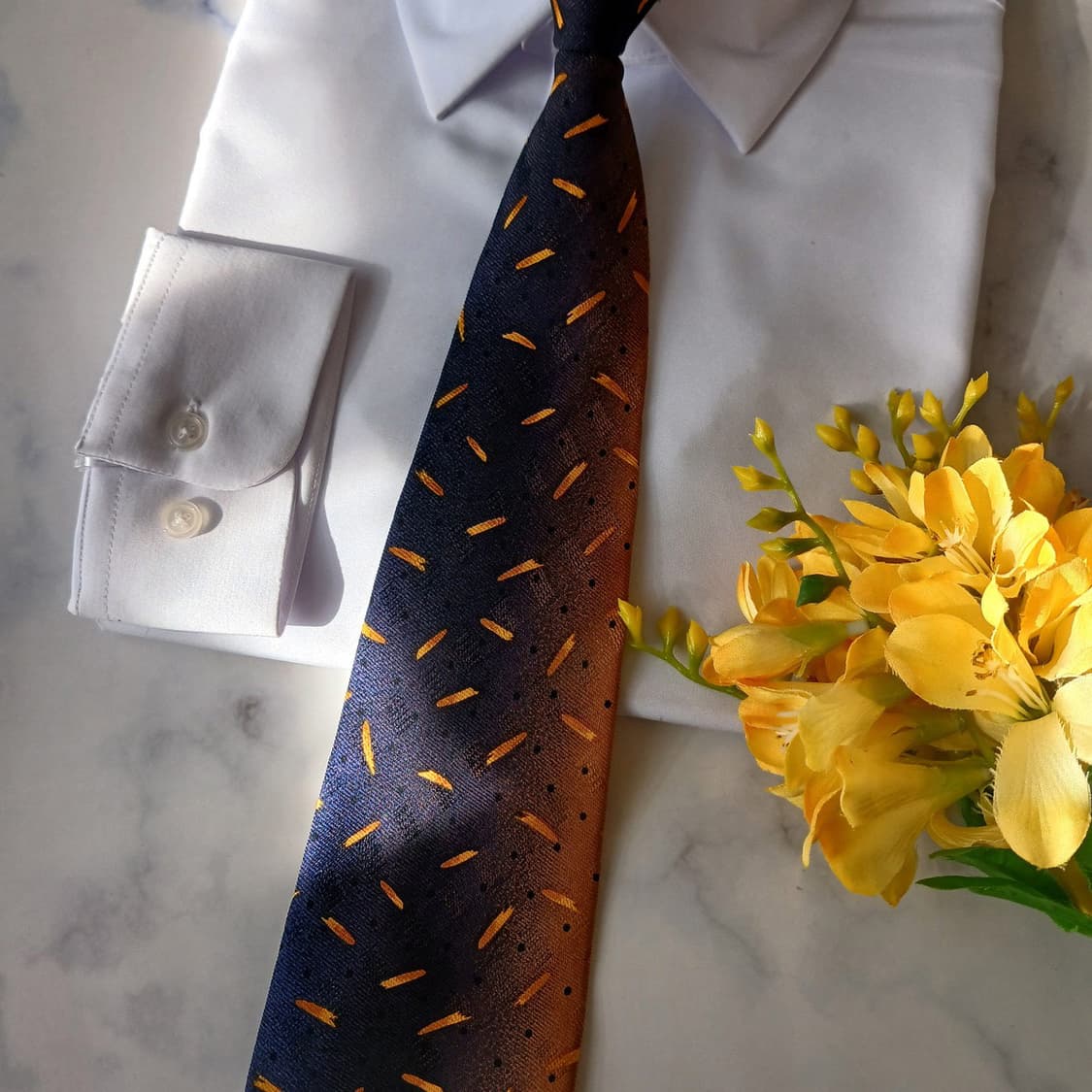 발망 실크 브라운 패턴 넥타이 9.8cm A등급 A19595
 상품이미지7