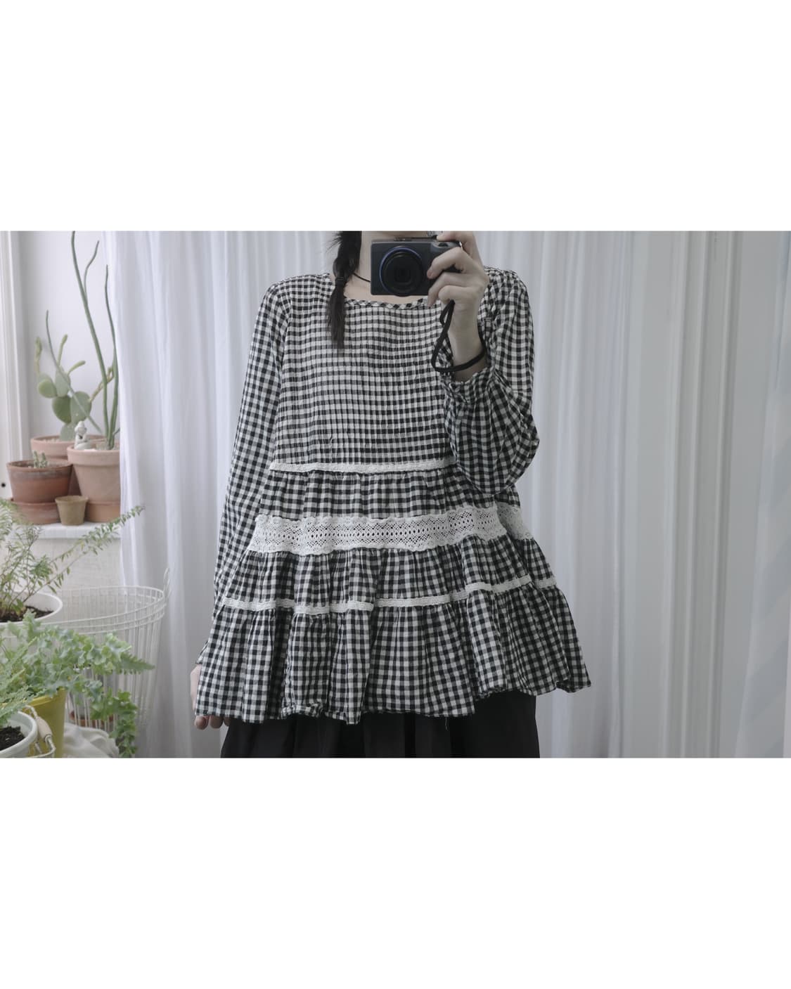 Check frill blouse   상품이미지6