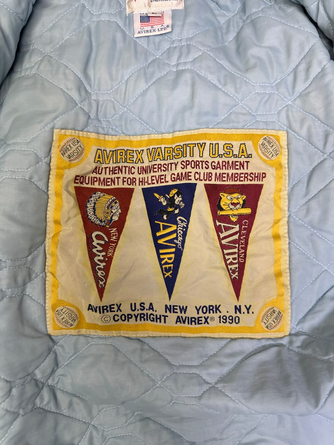 빈티지 90s 아비렉스 AVIREX USA 사틴 바시티 자켓 L 상품이미지5