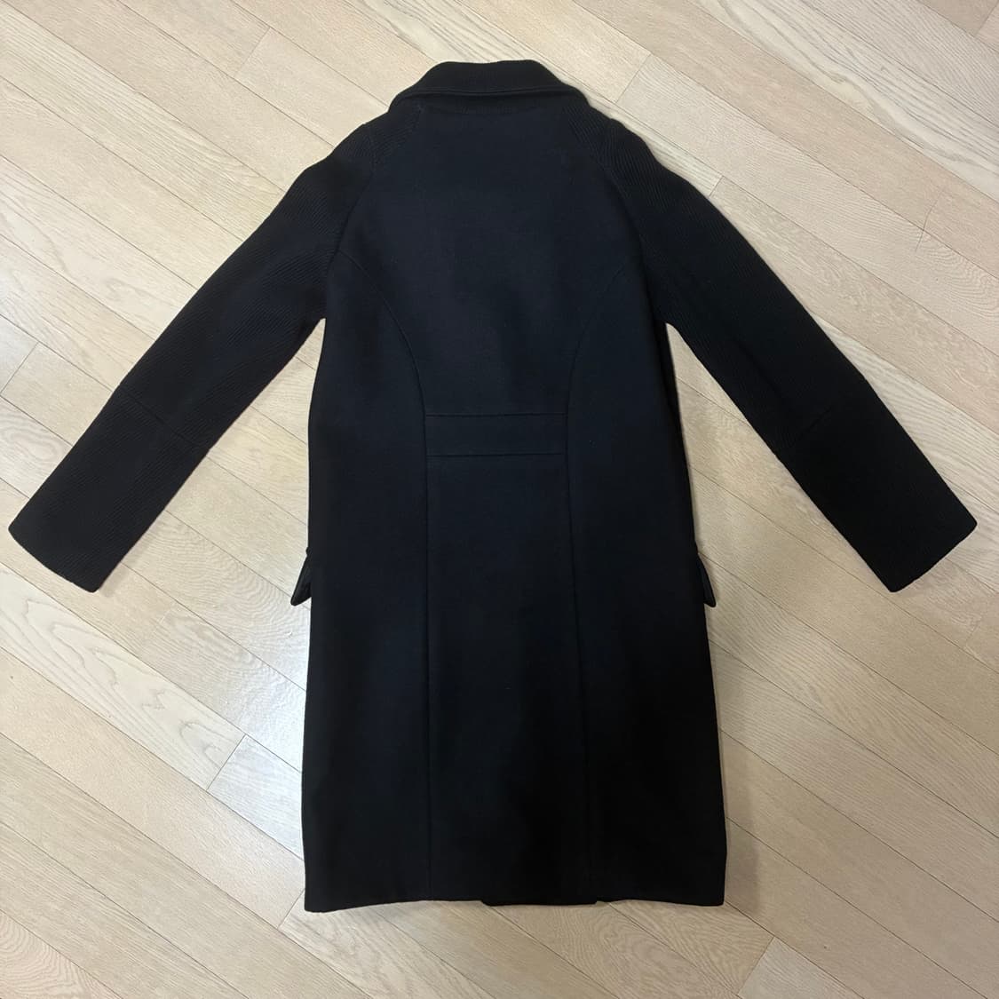 비대칭 절개 하이넥 울 코트 상품이미지6