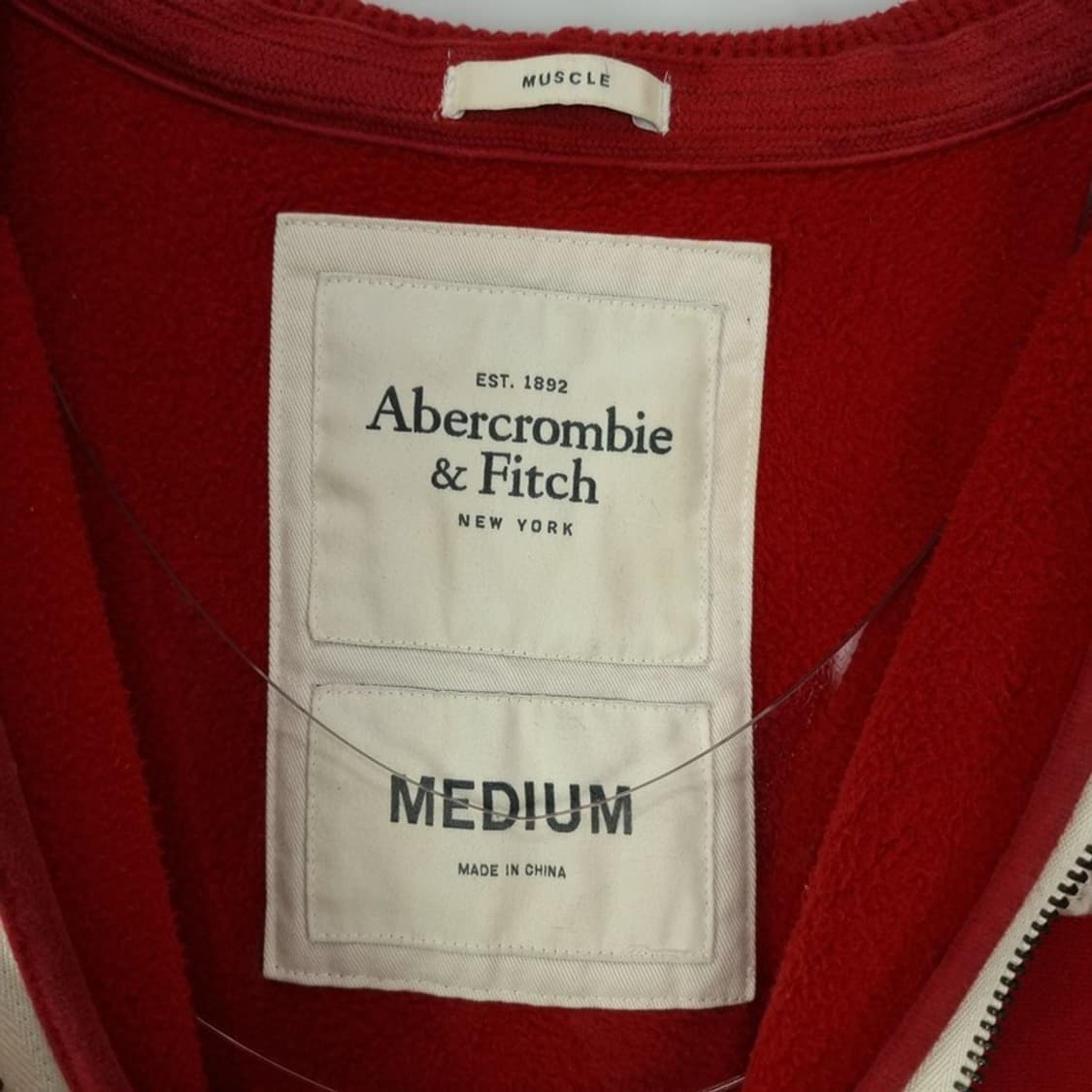 [아베크롬비] Y2K 로고 패치 빈티지 후드 집업 레드 M19205 상품이미지7