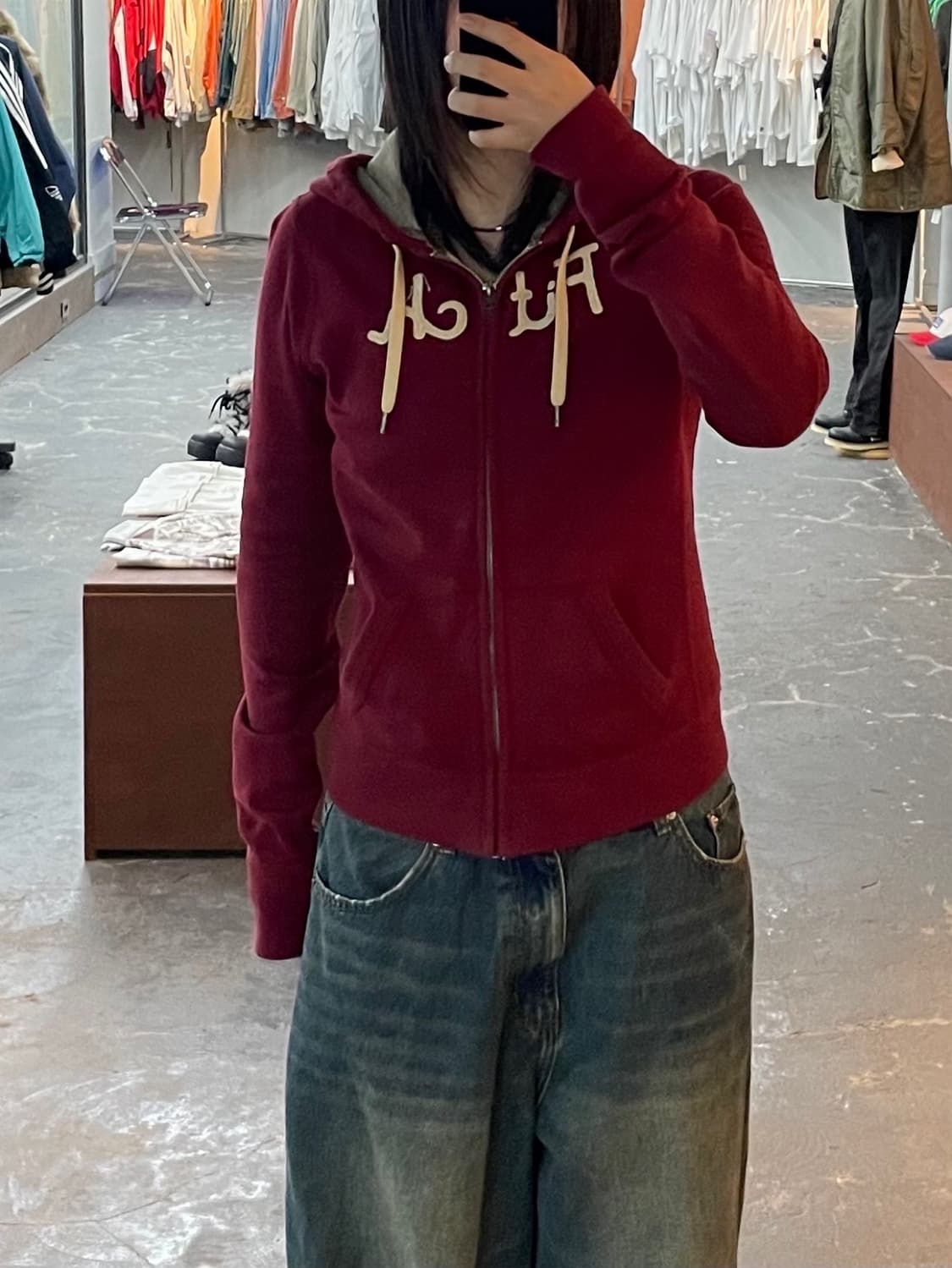 아베크롬비 버건디 후드집업 H1555 상품이미지1