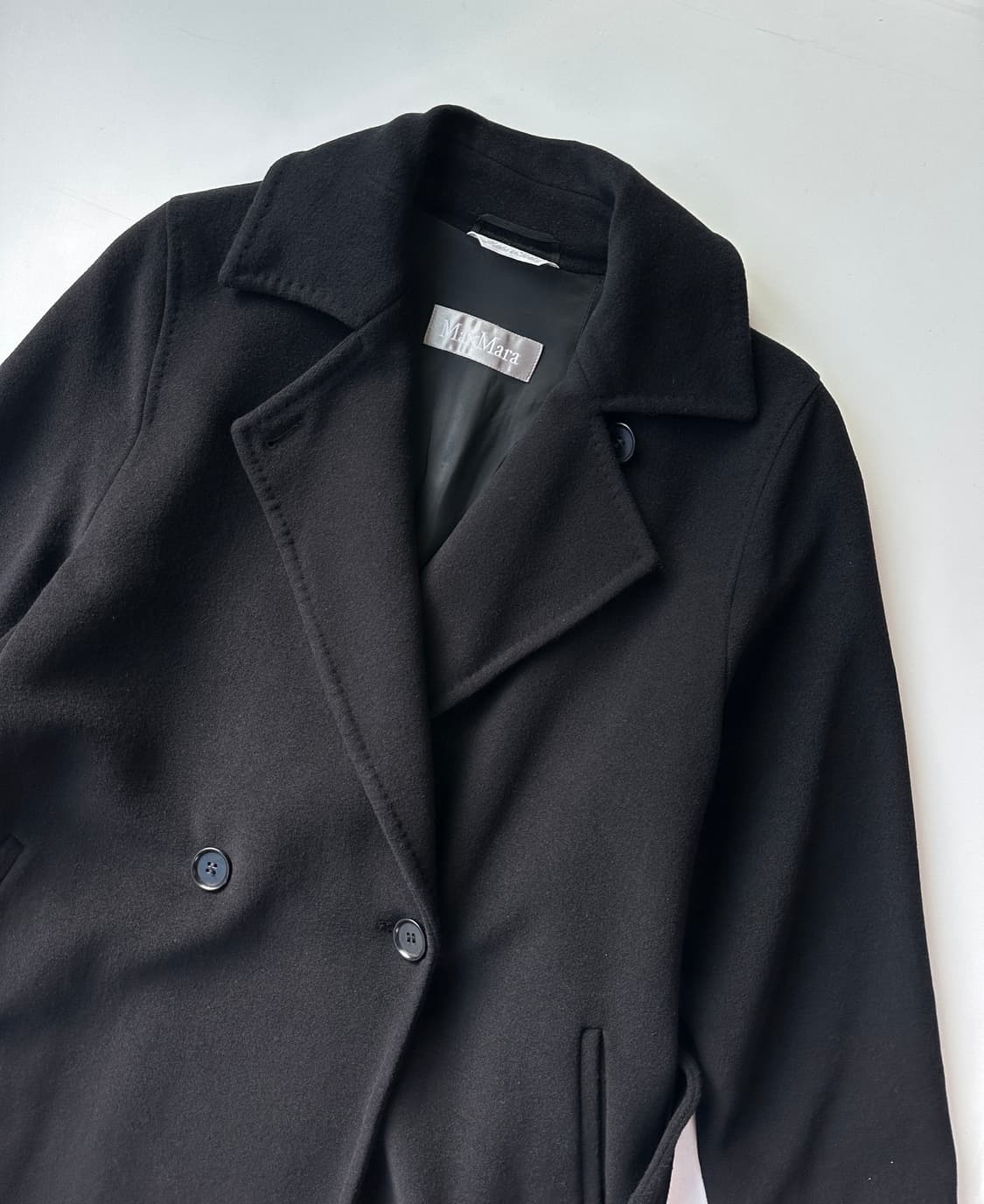 막스마라 블랙 울 롱코트 34 size 44-55 상품이미지4