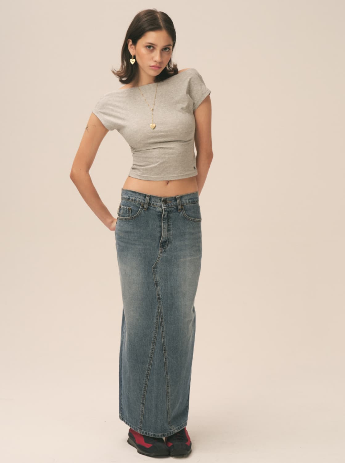 글로니 데님 스커트 S 상품이미지1