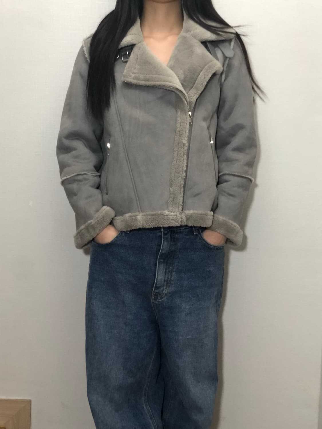 빈티지 그레이 무스탕 자켓 상품이미지6