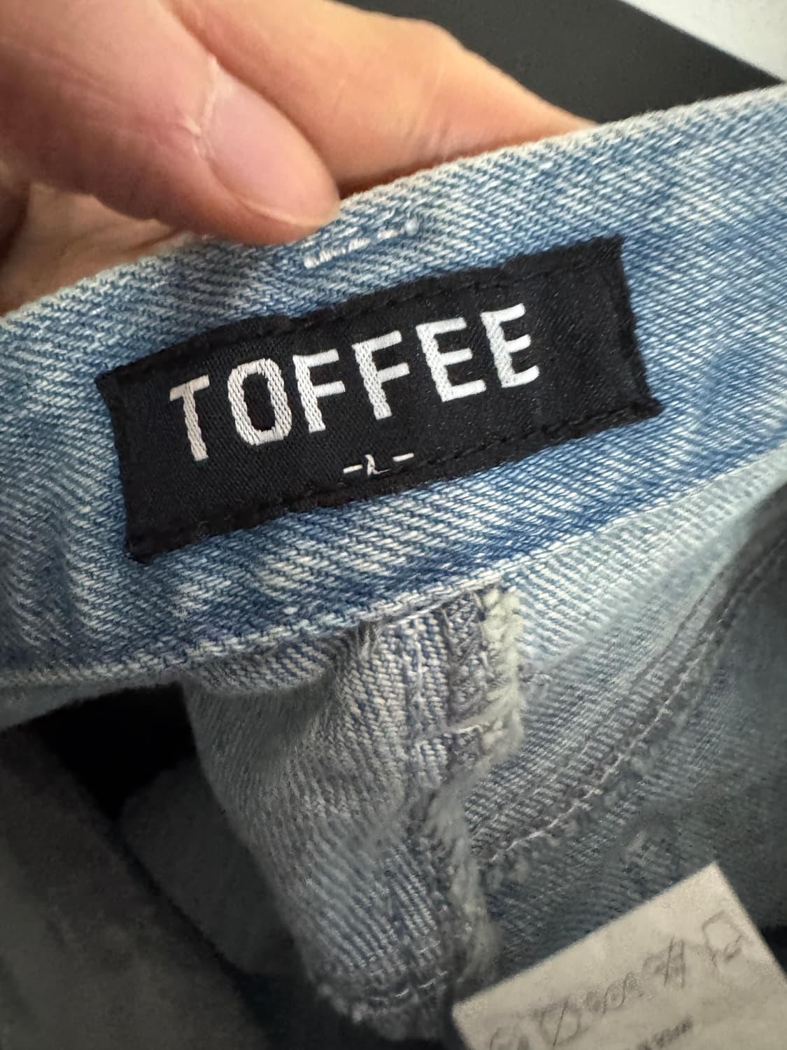 <새상품> TOFFEE 토피 연청 워싱 와이드 데님팬츠 L 상품이미지4