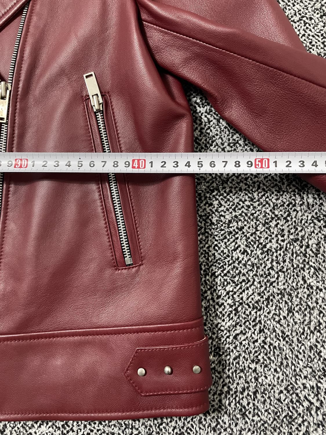 빈티지9. GGPX 양가죽 레드 레더 가죽자켓 안감 호피 상품이미지6