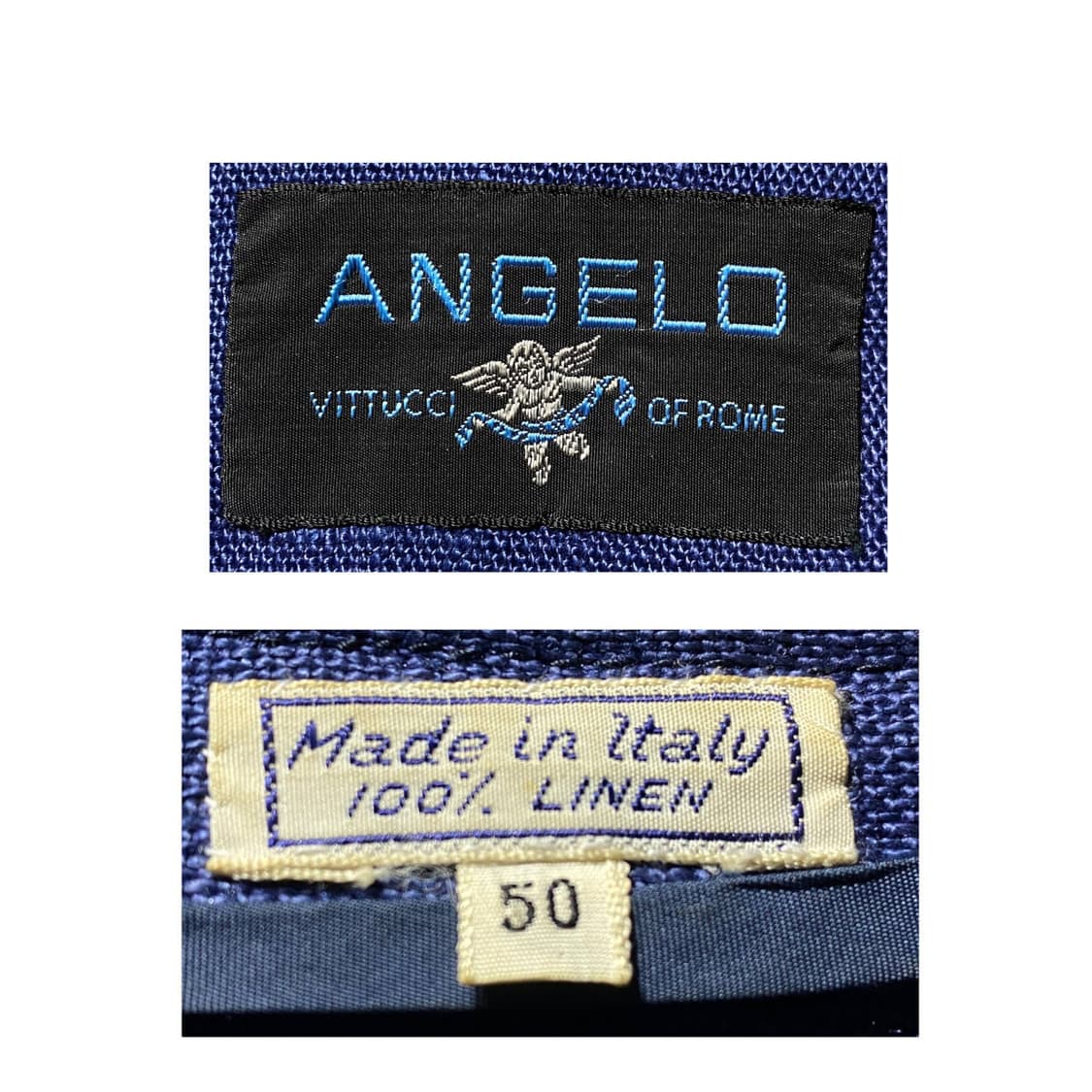 SEXY ANGERO 100% 이탈리아 리넨 블루 싱글 셋업 — 이색적인 상품이미지8