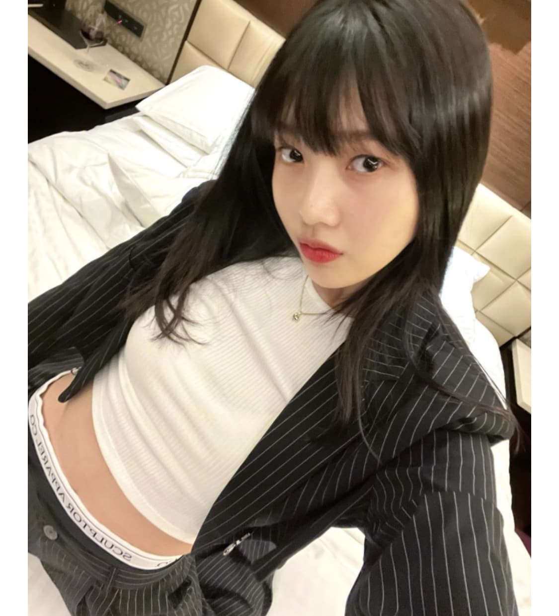 스컬프터 홀스빗 크롭 블레이저 그레이 핀 스트라이프 상품이미지9