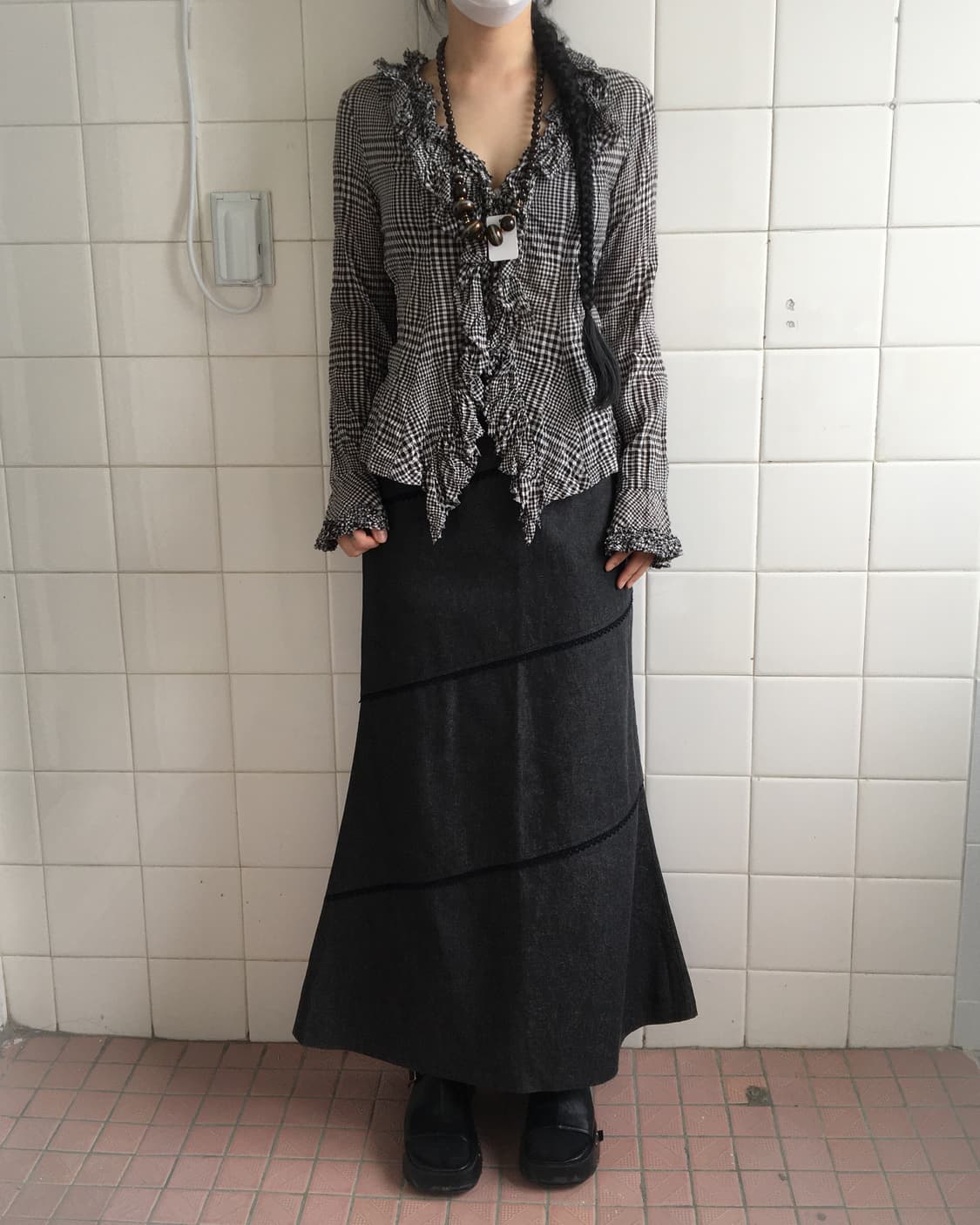 Crochet layer point long skirt 상품이미지4