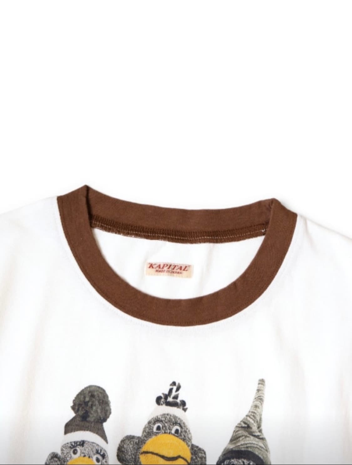 캐피탈 20 천축 링거 티셔츠 몽키 아미고 화이트 상품이미지3