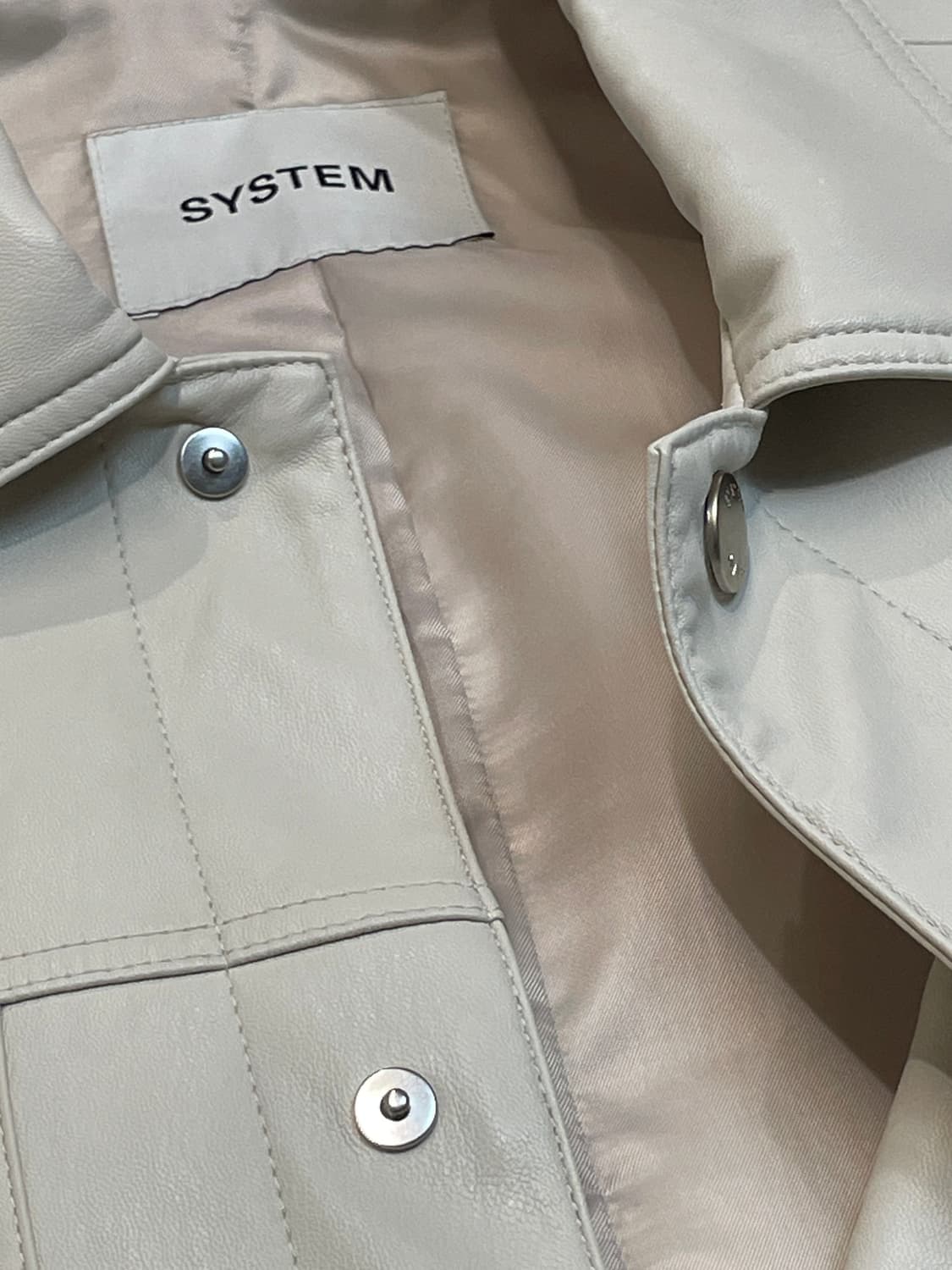 시스템 화이트 레더 자켓 상품이미지9