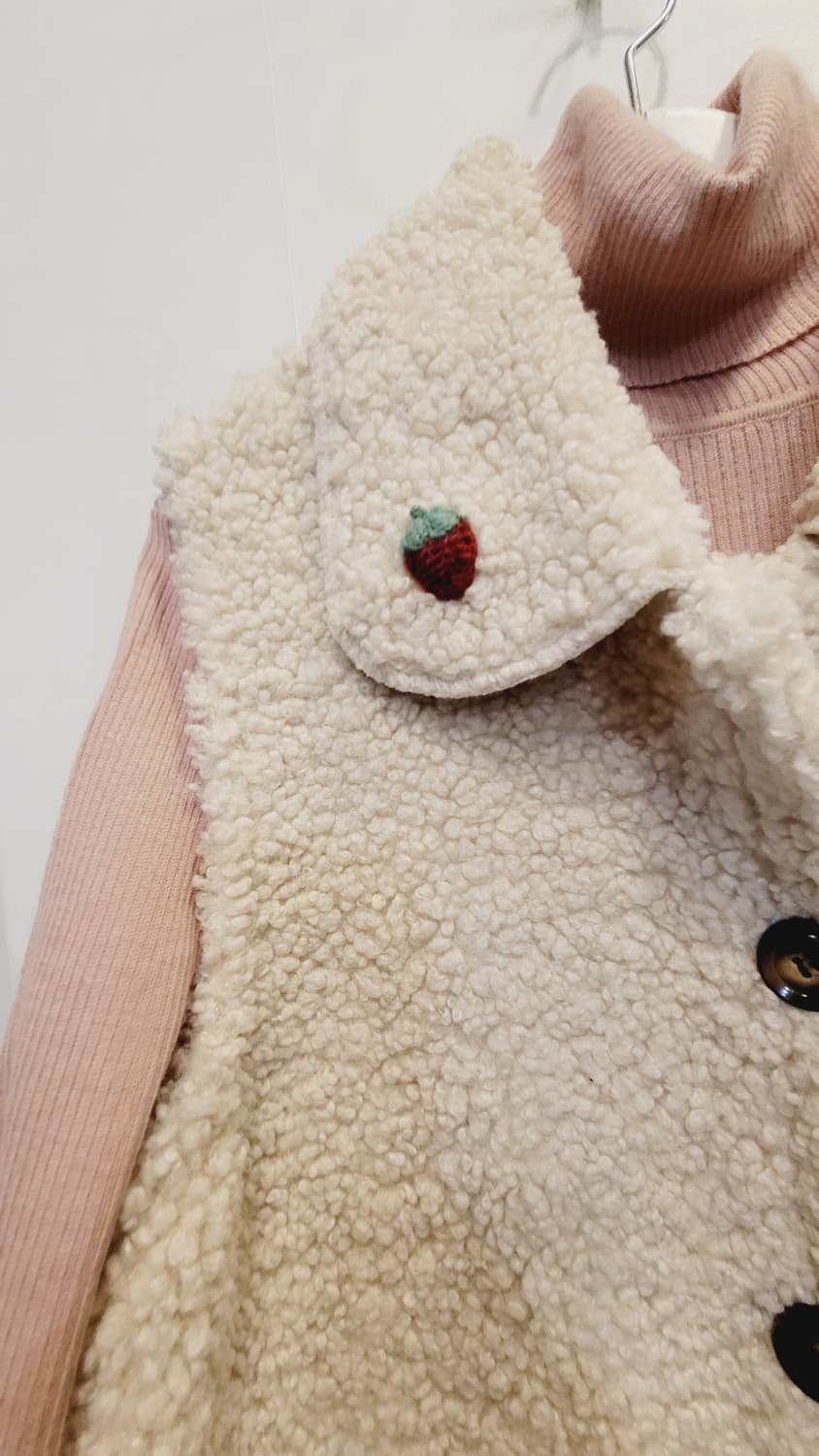 양털뽀글이 포켓 베스트. 유니클로 울100% 골지폴라 상품이미지2