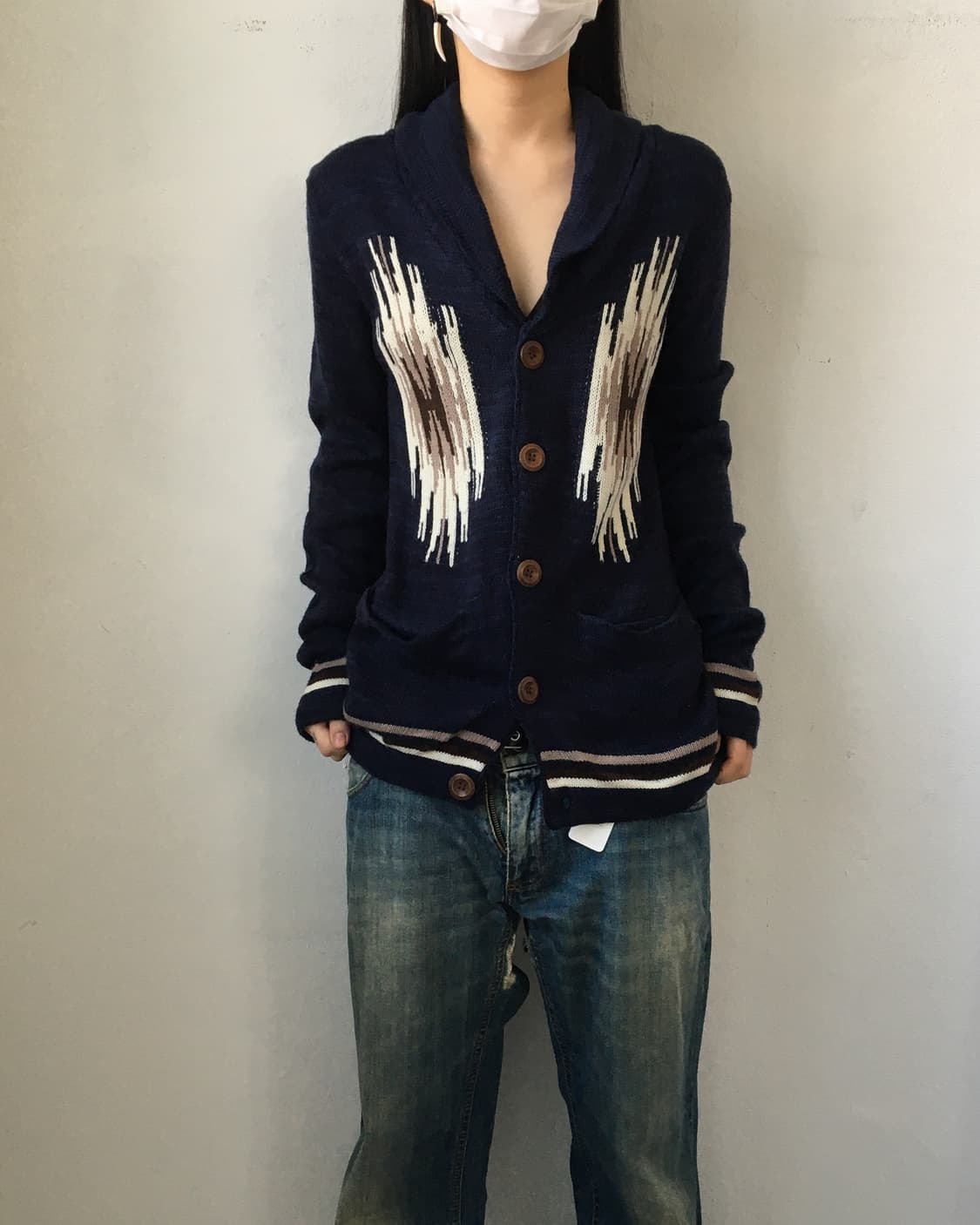 Navaho pattern knit cardigan 상품이미지1
