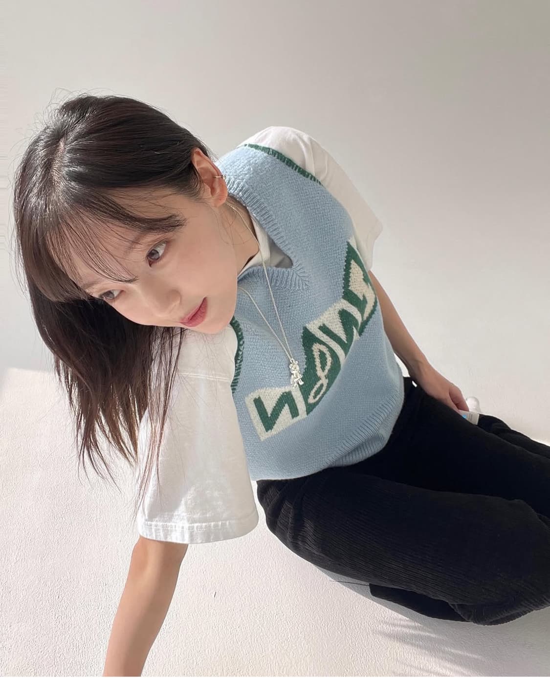 시눈 레이어드 니트조끼 상품이미지1