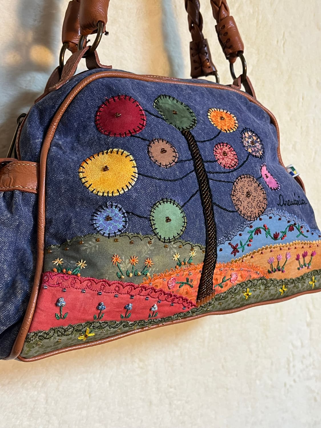 빈티지 Araucária 자수 비즈 토트백 숄더백 상품이미지2