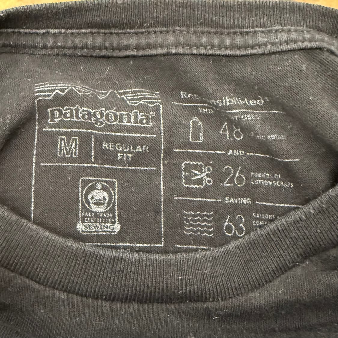 [정품/M] 파타고니아 백프린팅 긴팔티셔츠 블랙 b16 상품이미지5