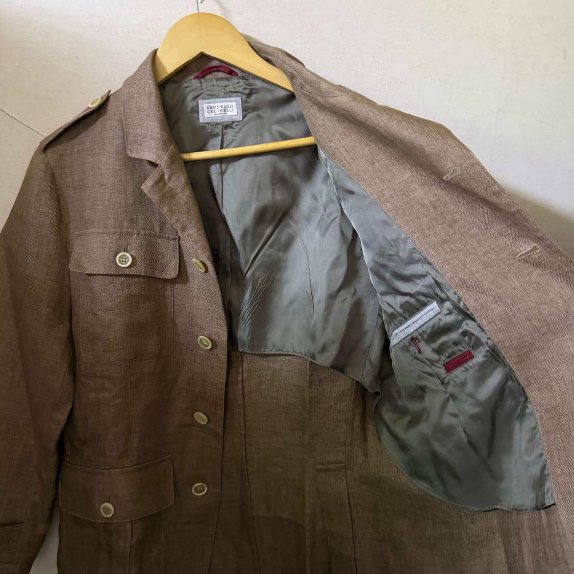 브루넬로 쿠치넬리 린넨 견장 셔츠 자켓 46 (95) 상품이미지8