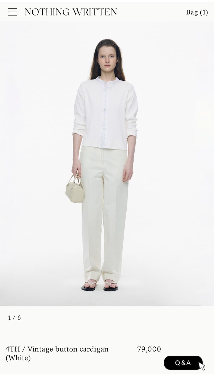 낫띵리튼 Vintage button cardigan 블랙&화이트 상품이미지4