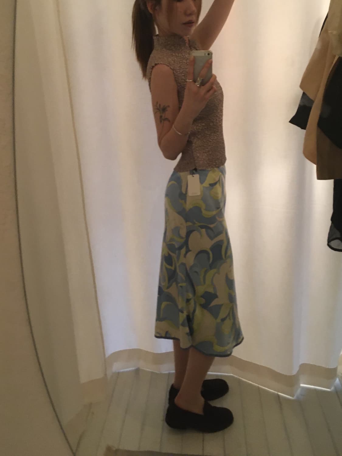 flower pattern midi skirt 상품이미지1