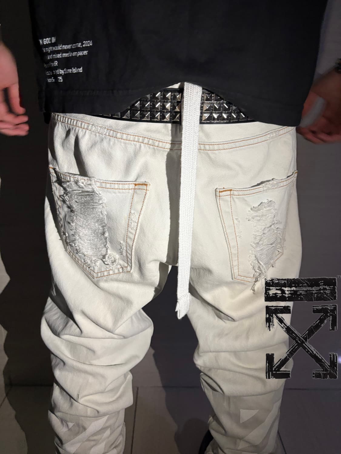 [정품]오프화이트 디테일 데미지 팬츠 M 상품이미지1