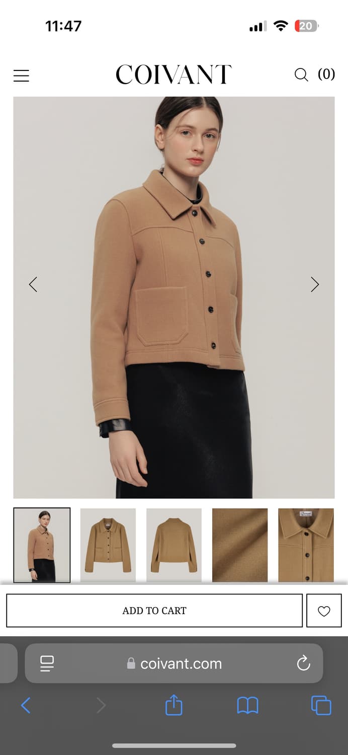 coivant 코이반트 숏 코트 새상품 상품이미지2