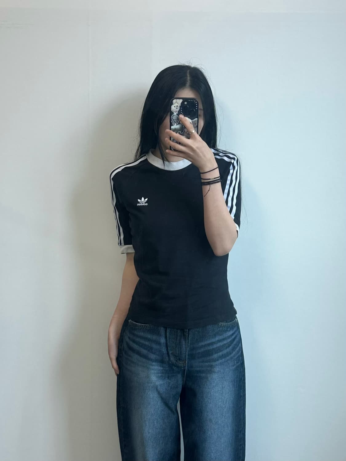 아디다스 트레포일 블랙 링거 반팔 티셔츠 상품이미지1