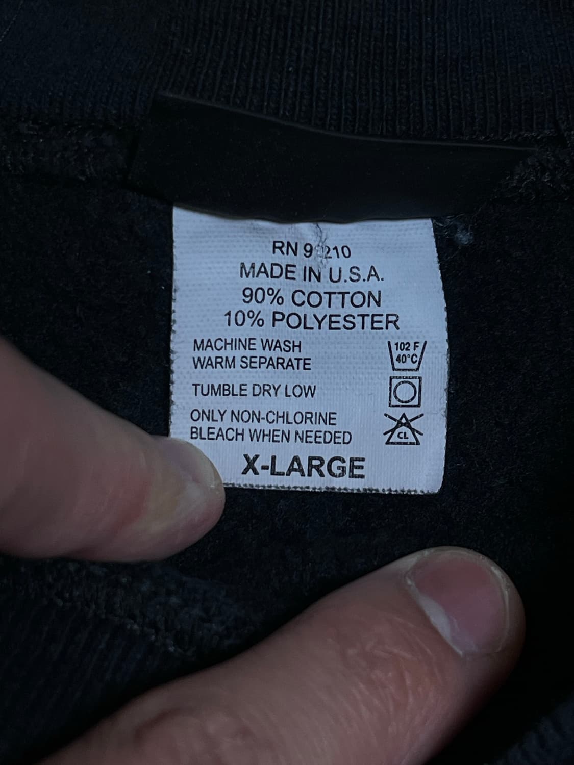 빈티지 캠버 스웻셔츠 블랙 (90/10) 상품이미지2