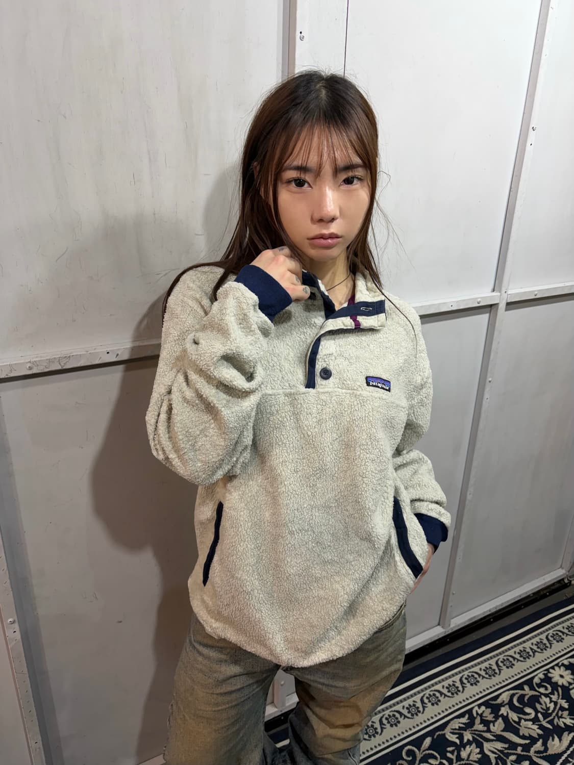 90s PATAGONIA ivory button fleece 상품이미지1