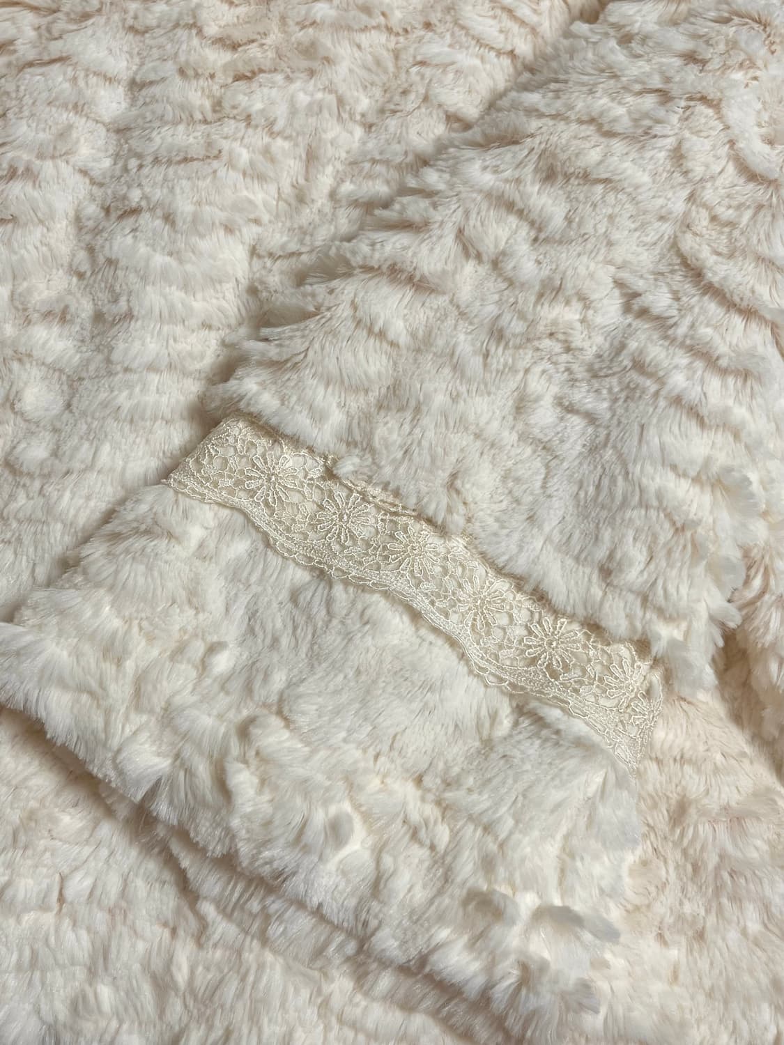 빈티지 라떼갸루 아이보리 달천깔 퍼 자켓 상품이미지3