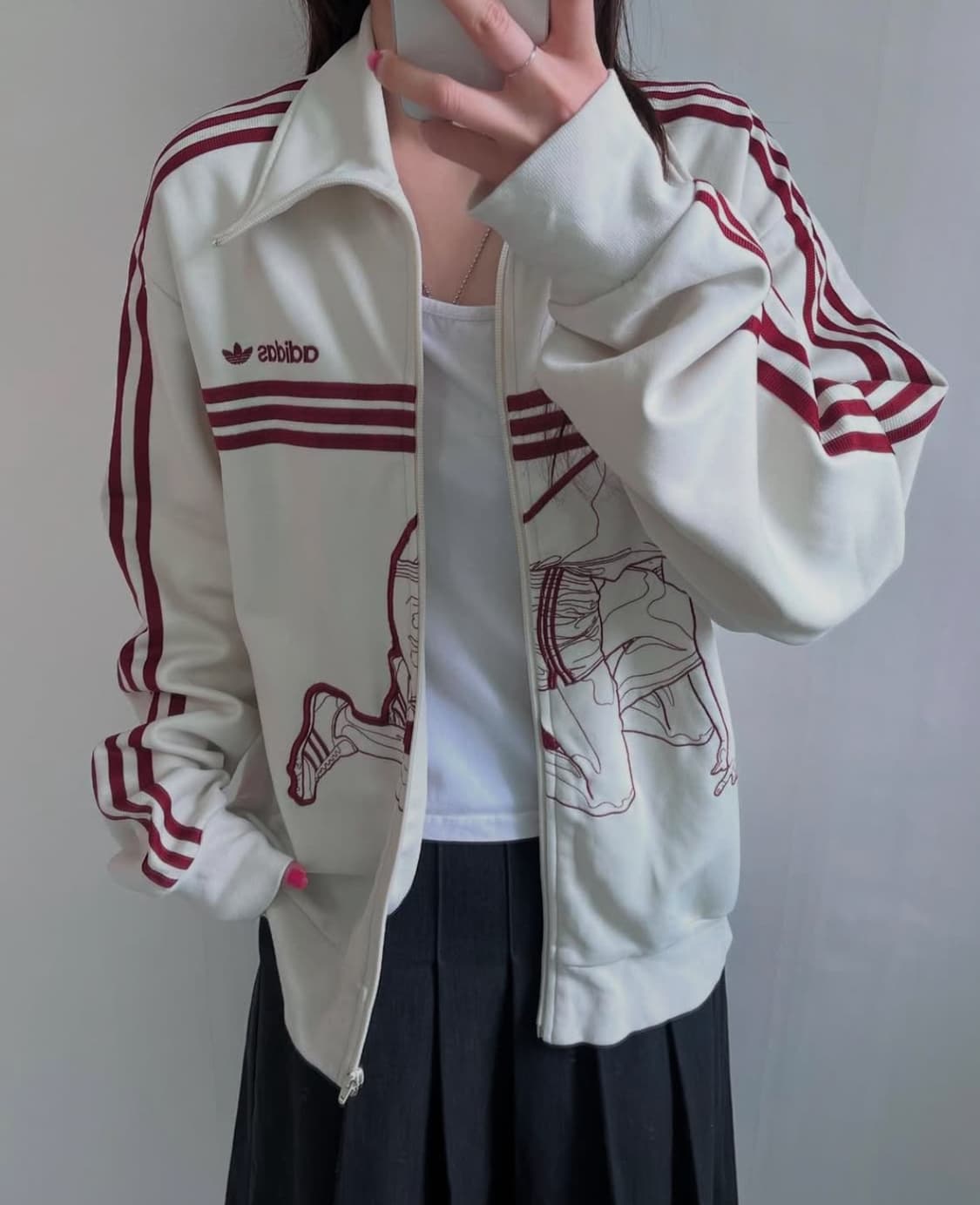 아디다스 버건디 베이지 져지 상품이미지1