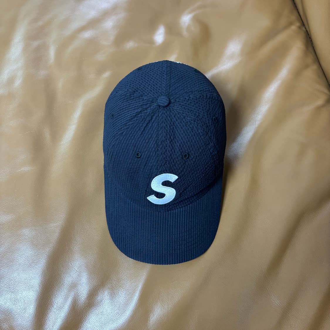 Supreme 슈프림 24ss 시어서커 블랙 S로고 6패널 볼캡 모자 상품이미지5