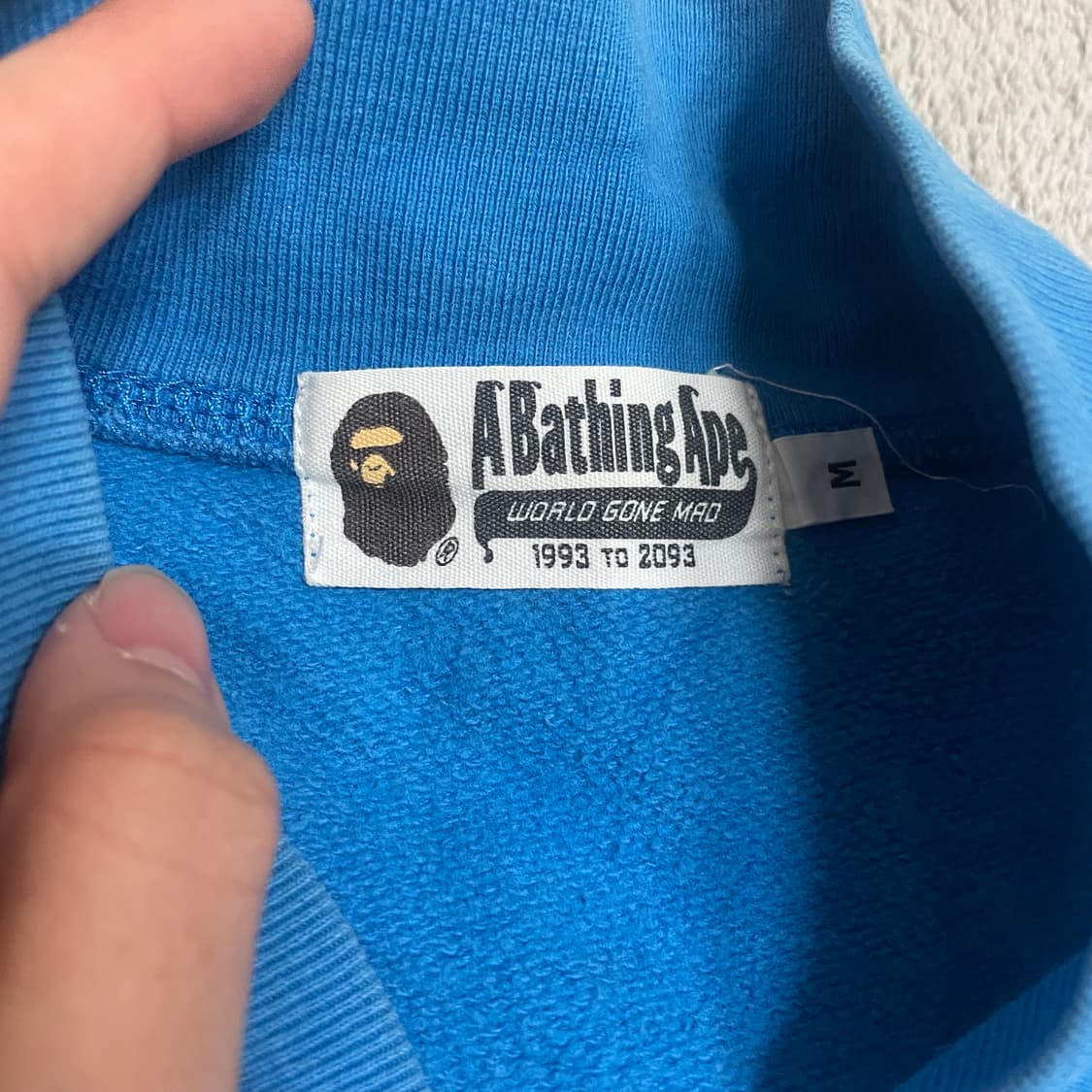 M) 베이프 스타 로고 자수 버튼 단추 자켓 블루 상품이미지4