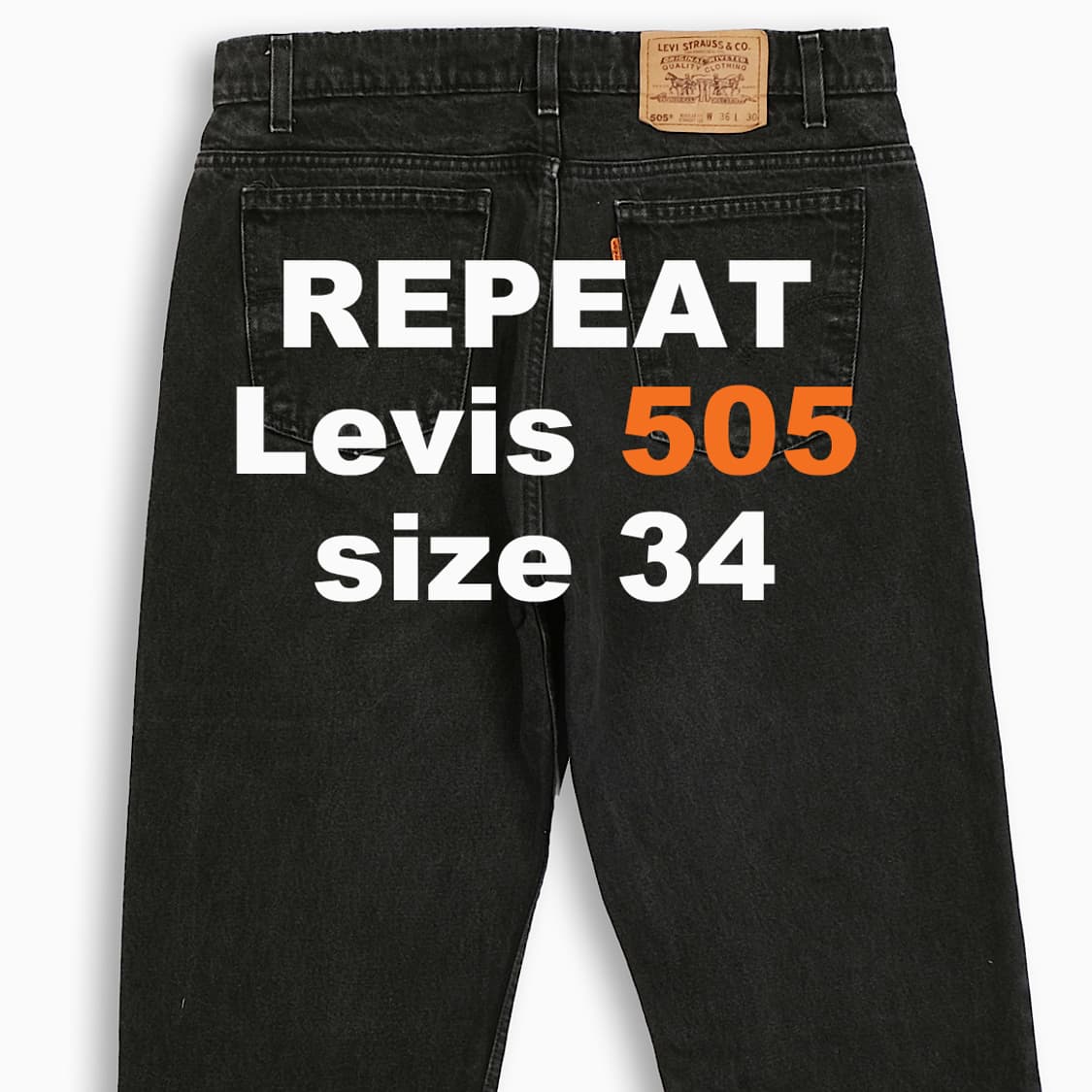 리바이스 505 오렌지탭 흑청 90s 34 인치 OR50536166 상품이미지1