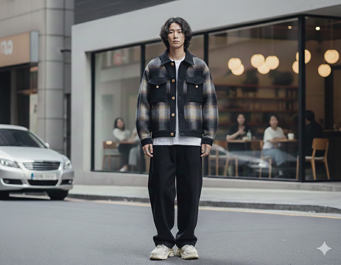 Michiko Koshino 90's 미치코 타탄체크 모직 워크자켓  상품이미지1