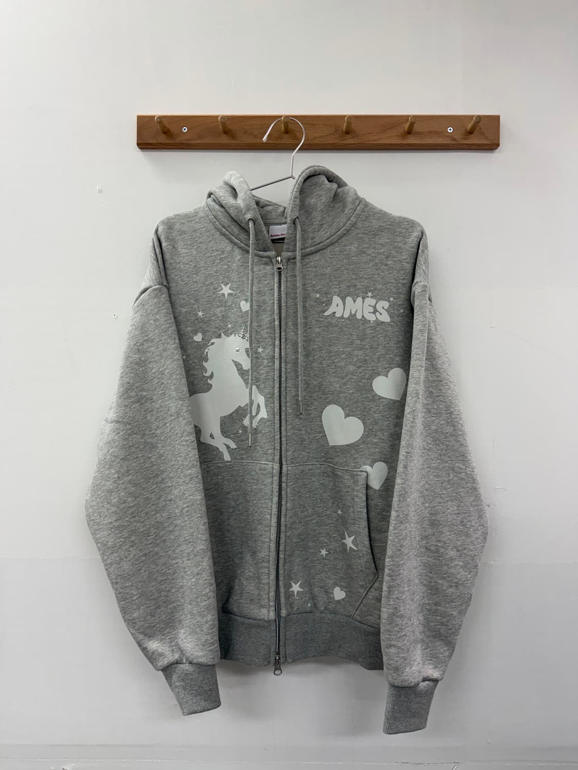 Ames 아메스 후드집업 멜란지 그레이 상품이미지1