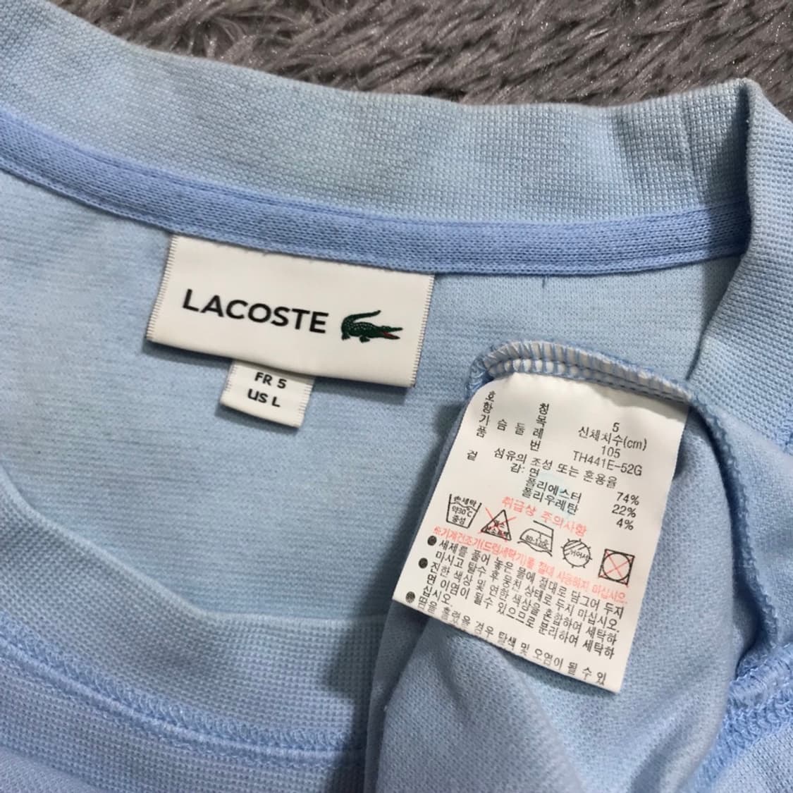 [[5(L)] 라코스테(LACOSTE) 밀라노 오버핏 반팔티셔츠@749 상품이미지5