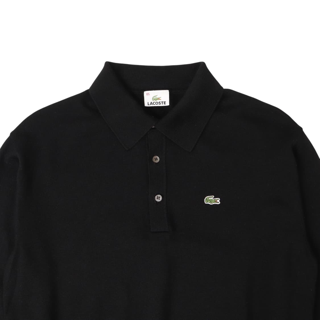 라코스테 블랙 버튼업 카라 울 니트 상품이미지2