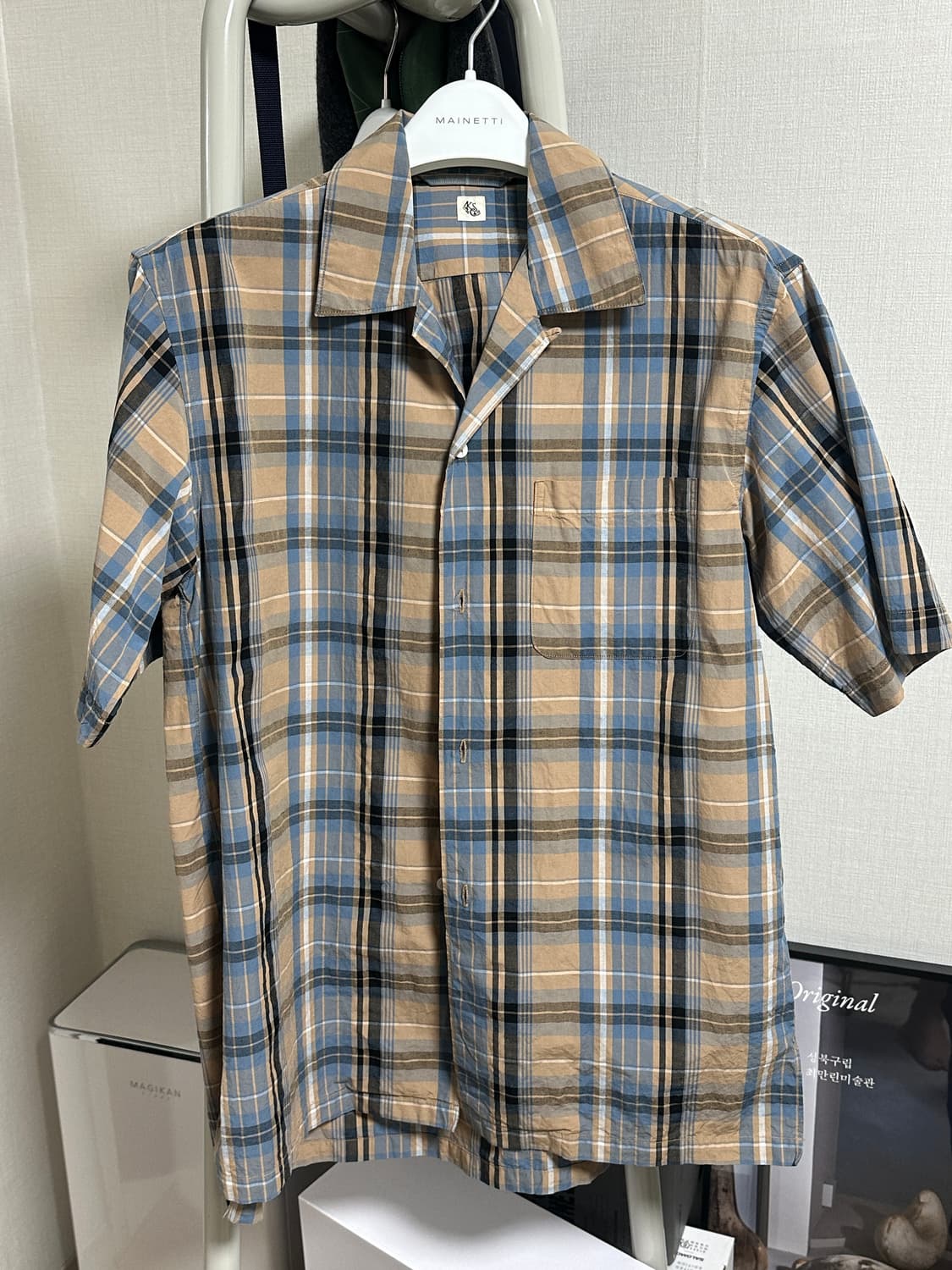 [36]캡틴선샤인 체크 오픈카라셔츠 상품이미지1