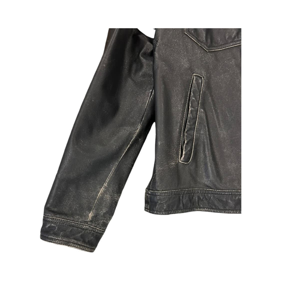 L) 타미힐피거 블랙 리얼레더 라이더 자켓 OJ-P-- 상품이미지4